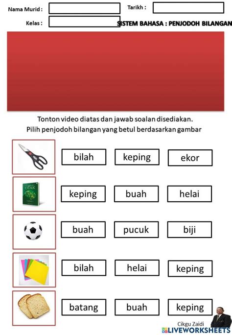 Penjodoh Bilangan Online Exercise For Tahun 1 Live Worksheets