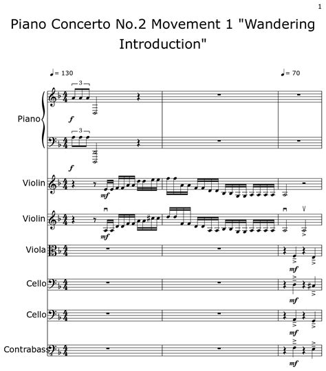 Piano Concerto No 2 Movement 1 Wandering Introduction Sheet Music For Piano Violin Viola