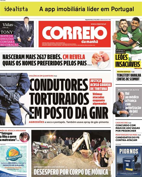 Capa Correio da Manhã 27 novembro 2023 capasjornais pt