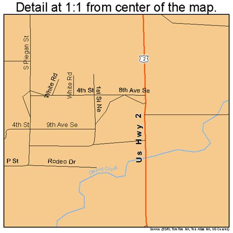 South Browning Montana Street Map 3069680