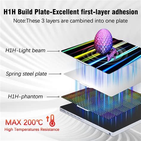 3D Printer H1H Build Plate For Bambu Lab A1 X1C X1 X1E P1P P1S 3D