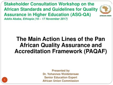 PPT The Main Action Lines Of The Pan African Quality Assurance And