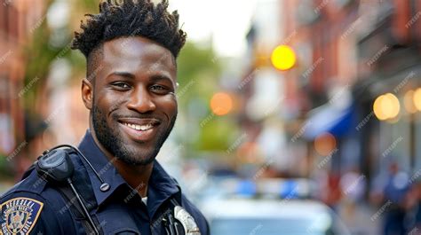 Premium Photo Smiling Police Officer Headshot