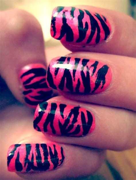 Hot Pink Zebra Nails Zebra Nails Pink Zebra Nails Sassy Nails