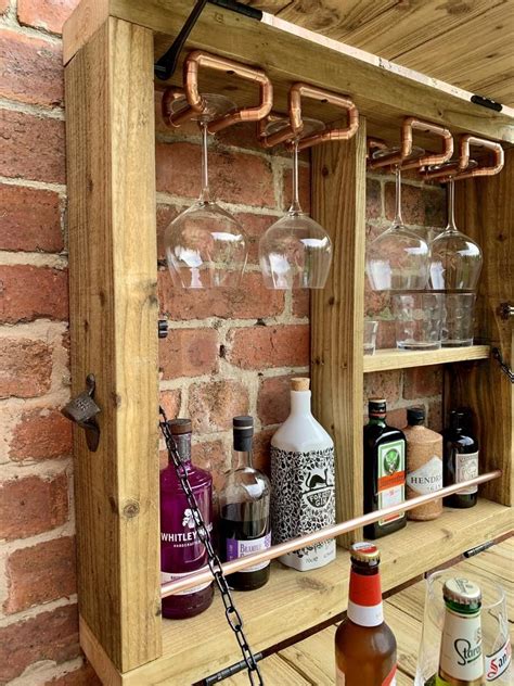 Wooden Garden Wall Bar With Copper Pipe Etsy Diy Au Enbar Copper