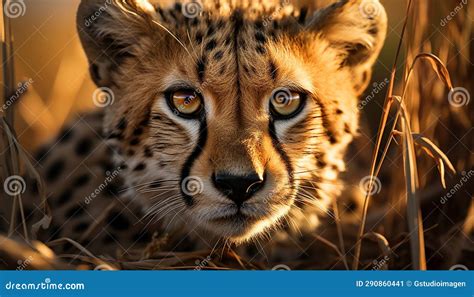 Majestic Cheetah Staring Beauty In Nature Wild Animal Tranquility