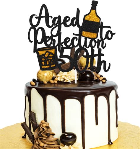 Buy Aged To Perfection 50th Birthday Cake Topper Wine 50th Birthday