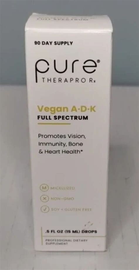 Pure Therapro Rx Vegan A D K FULL SPECTRUM DROPS 5 FL OZ Exp 07 2024