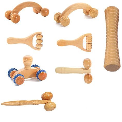 Roller Massager Wooden Therapy Body Massage Tool Foot Face Shoulder