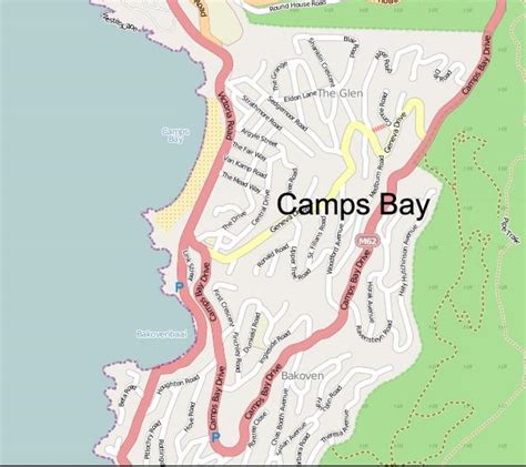 Camps bay Cape Town map - Map of camps bay Cape Town (Western Cape - South Africa)