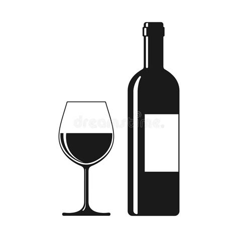 Verre Avec L icône De Vin Rouge Illustration de Vecteur Illustration