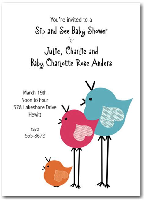 Pretty Birds Baby Shower Invitations