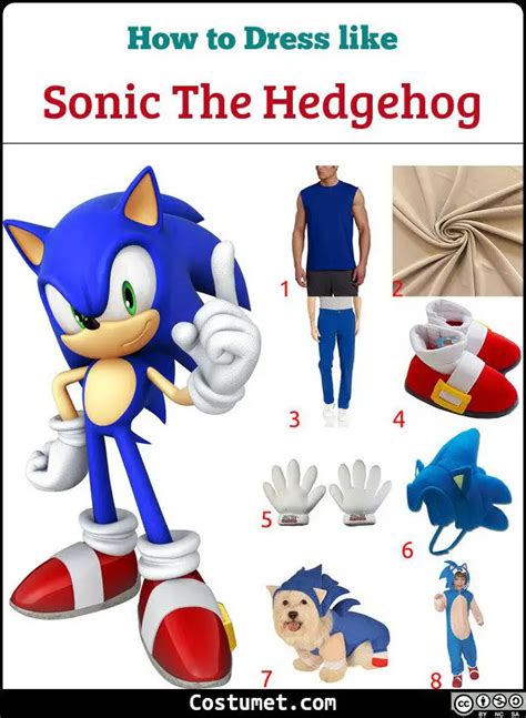 Sonic The Hedgehog Costume For Cosplay Halloween