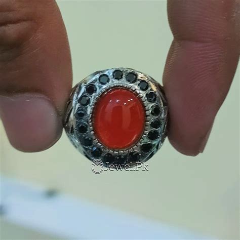 Brown Aqeeq Natural Agate Stone Ring Silver