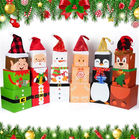 Amazon Cholemy Pcs Christmas Stackable Box Decoration Set