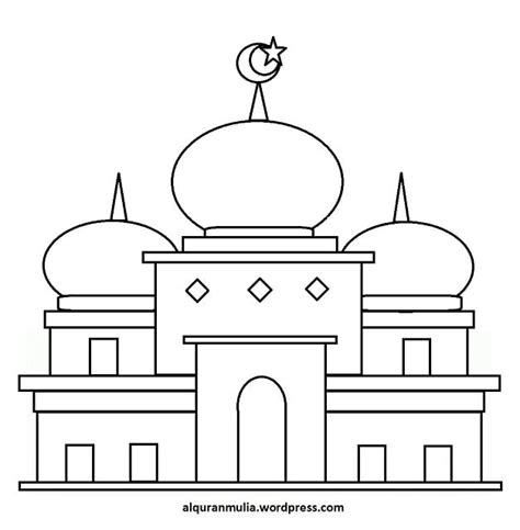 19 Contoh Sketsa Masjid. Mudah Digambar Anak atau Dewasa!