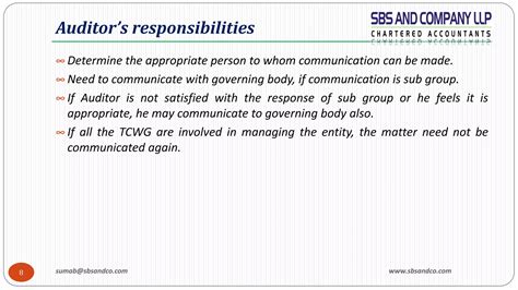 Sa260 Communication With Those Charged With Governance Ppt