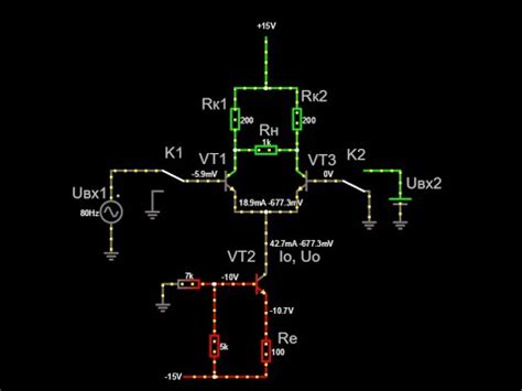 ЛР7 Підсилювач постійного струму (Диференційний підсилювач) - YouTube