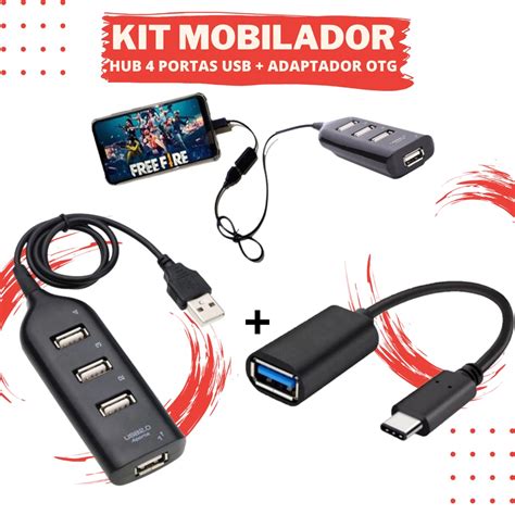 Kit Mobilador Hub Usb Portas Adaptador Usb Otg Tipo C Expansor Usb