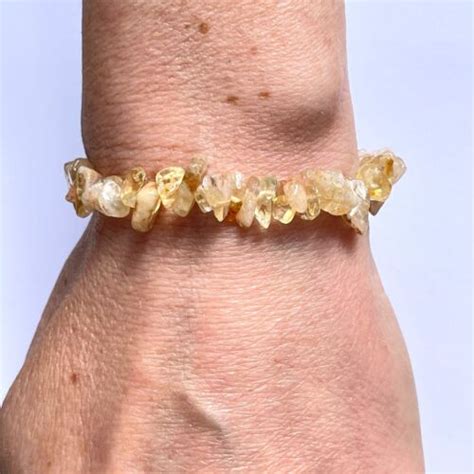 Natural Citrine Crystal Chip Stretch Bracelet EBay