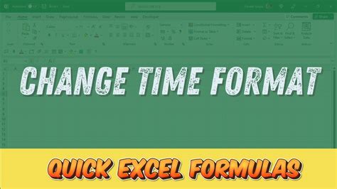 Change Time Format Excel Formula YouTube