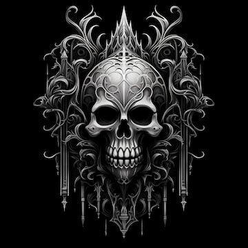 Premium AI Image | skull and gothic architecture tattoo design dark art ...