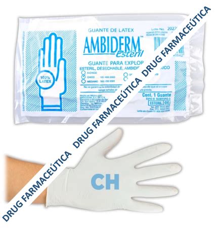 AMBIDERM Esteril GUANTE LTX EXPLORACION Talla CHICO C 1 Pza DF