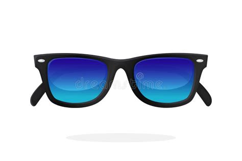 Gafas De Sol Modernas Con Las Lentes Azules Del Espejo Ilustraci N Del