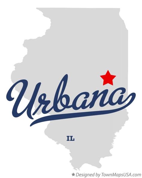 Map of Urbana, IL, Illinois