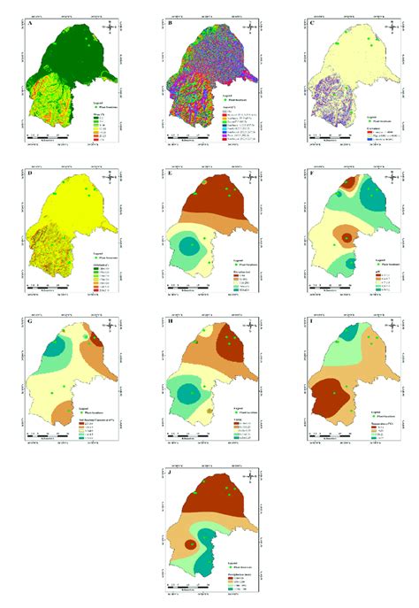 Thematic Maps Of The Study Area A Slope B Aspect C Curvature