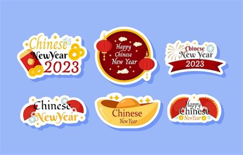 Premium Vector Chinese New Year Sticker Design