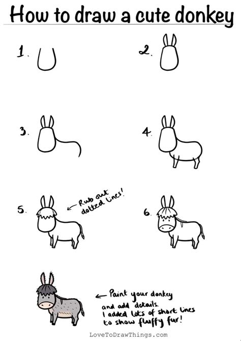 How To Draw A Donkey Step By Step At Drawing Tutorials