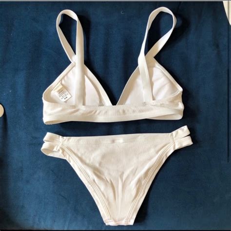 L Space White Farrah Ribbed Bikini Set Gem