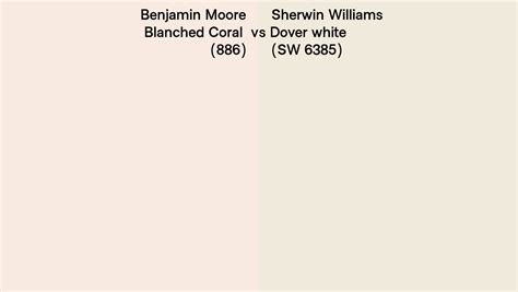 Benjamin Moore Blanched Coral 886 Vs Sherwin Williams Dover White Sw 6385 Side By Side