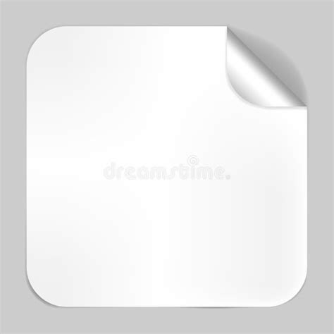 Square Blank White Sticker With Peeled Off Corner Vector Mockup Foil