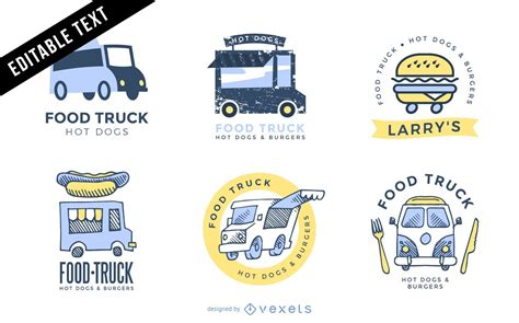 Food Truck Logo Template Set Vector Download