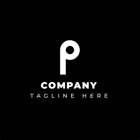 Letter P Logo Black Color Luxury Linear Template Vector Design On White