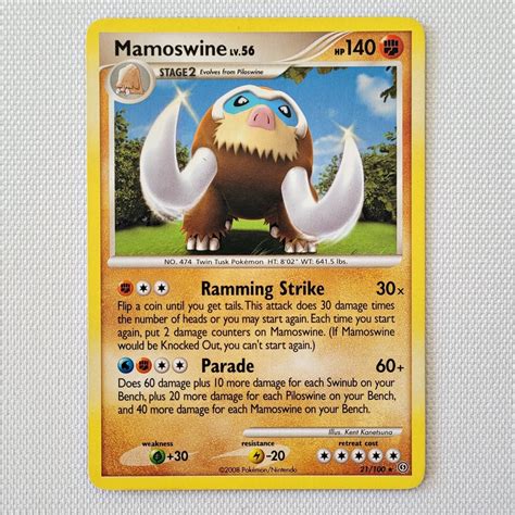 Carta Antiga Pokemon Mamoswine Rare Stormfront Original Card The Best