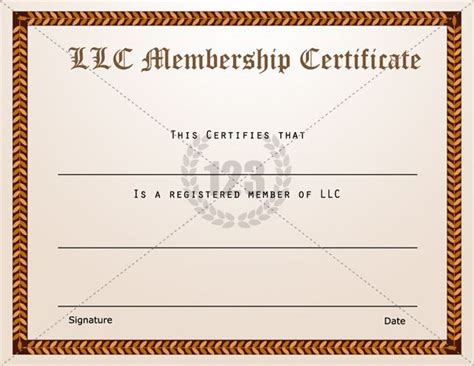 Professional Llc Membership Certificate Template