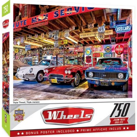 Masterpieces Wheels 750 Piece Jigsaw Puzzle Classic Sports Cars 18x24