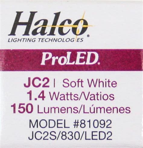 Halco Jc2s 830 Led2 Proled 1 4w Led Jc G4 Base