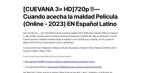 [cuevana 3 Hd]720p — Cuando Acecha La Maldad Película Online 2023