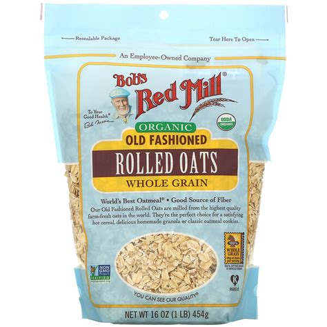 Bob S Red Mill Organic Old Fashioned Rolled Oats Whole Grain Oz