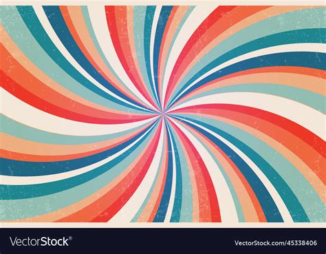 Retro Sun Burst Vintage Background Swirl Vector Image