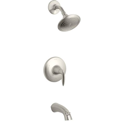 Kohler Alteo Vibrant Brushed Nickel 1 Handle Single Function Round Bathtub And Shower Faucet At