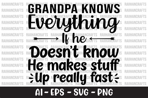 Grandpa Knows Everything Svg Graphic By Raiihancrafts · Creative Fabrica