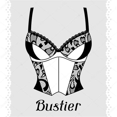 Bustier Fashion Lingerie Card With Female Underwear Stock Vector