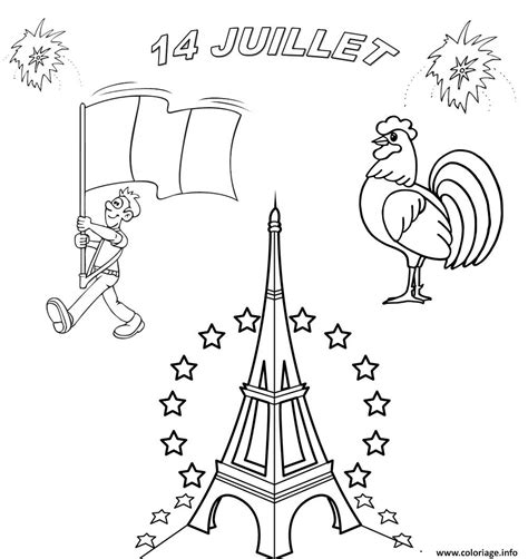 Coloriage Fete Nationale Francaise 14 Juillet