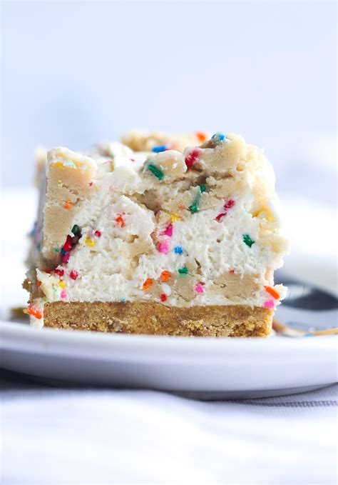 No Bake Cookie Dough Cheesecake Bars Edible Sugar Cookie Dough Pieces Inside A Creamy No Bake