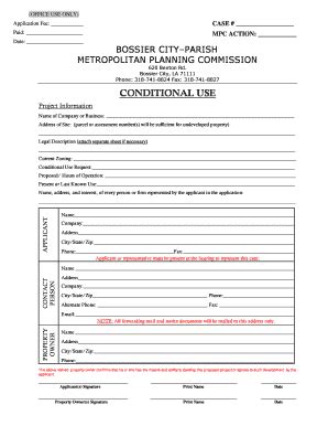 Fillable Online Bossiercity METROPOLITAN PLANNING COMMISSION